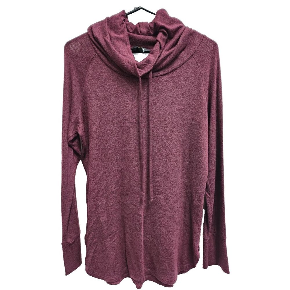 Mix by 41 Hawthorn Womens Tunic Small‎ Maroon Soft Cowl Neck Long Sleeve Casual